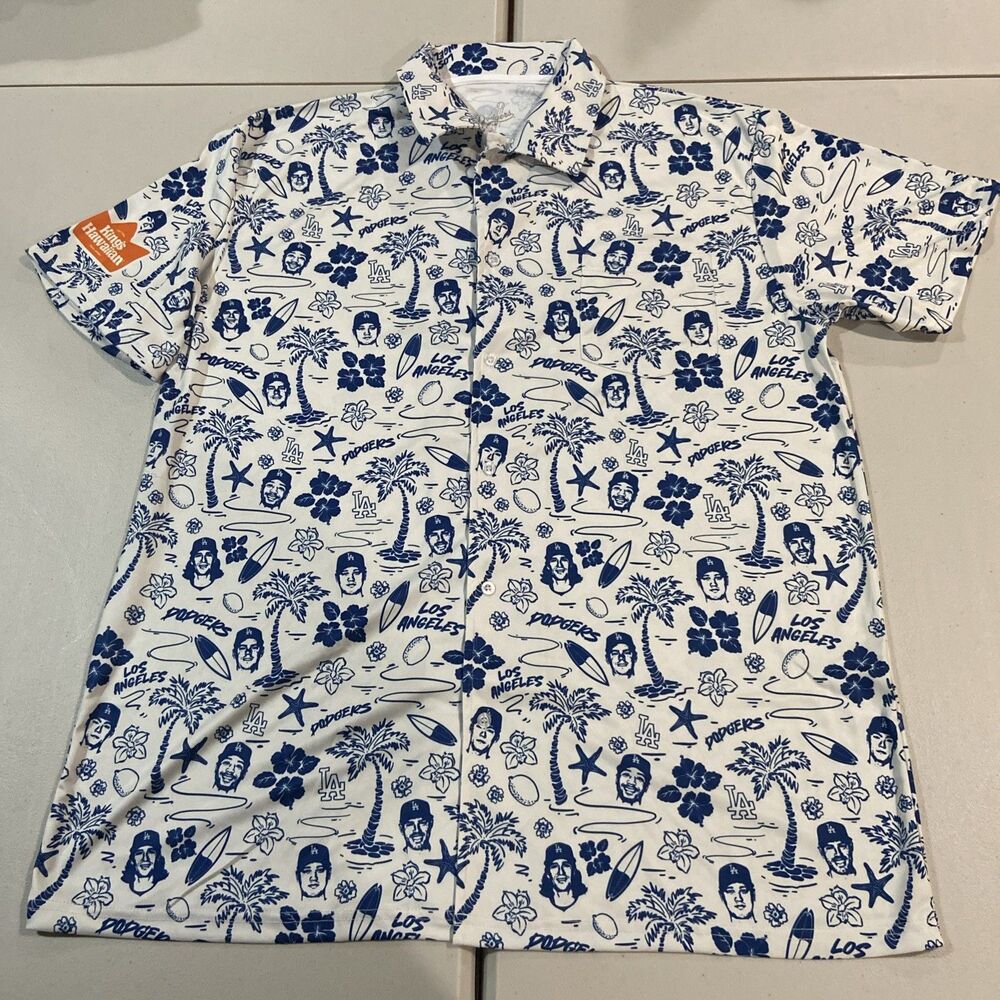Los Angeles Dodgers Mens XL Button Up Shirt Faces AOP Shohei Mookie